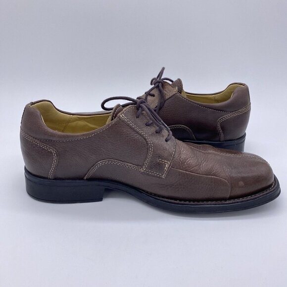 Belvedere Bay Bridge Oxford Casual Dress Shoes Lace Up Brown Pebbled Leather